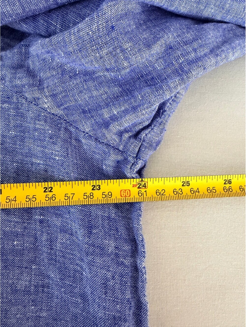 Foxcroft NYC 100% Linen Blue Button Front Shirt Blouse XXL - Picture 8 of 8